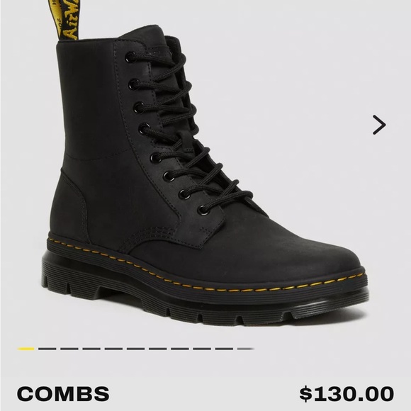 Dr. Martens Combs Black Leather Casual Boots main image 9